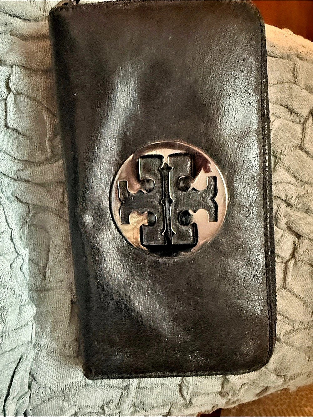 Tory Burch Leather Continental Wallet in Black